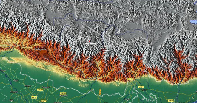 Vad är distansera av Nepal med havet?