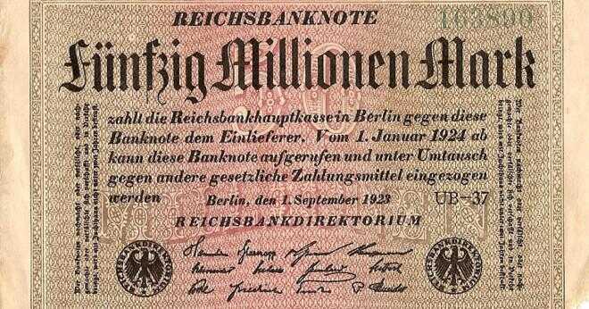 Hur mycket är en reichsbanknote 50000 utfärdats i Berlin Nov 19 1922 värt?