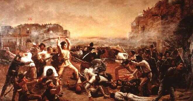 Vad var storleken på den mexikanska armén i slaget vid Alamo?