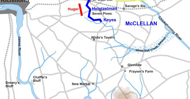 När McClellan äntligen beslutat att flytta sin armé av Potomac vad var hans plan?