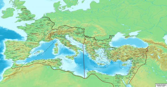 Vilka är de tre kontinenterna som gränsar till Medelhavet?