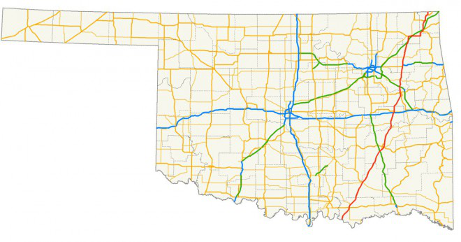 Hur långt är det mellan Beaumont TX och Oklahoma City OK?