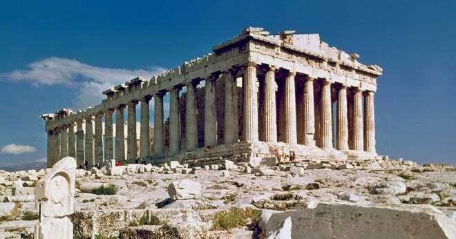 Beskriva tempel Parthenon på Akropolis i Aten?