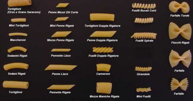 Vilka är likheterna mellan olika pasta typer?