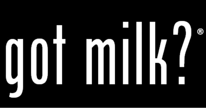 Vad är typsnittet används i den fick mjölk kampanj?