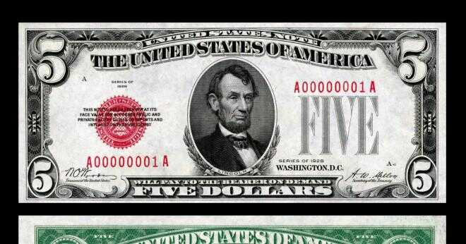 Vad är värdet av en 1963 US 5 dollar bill med en röd sigill?