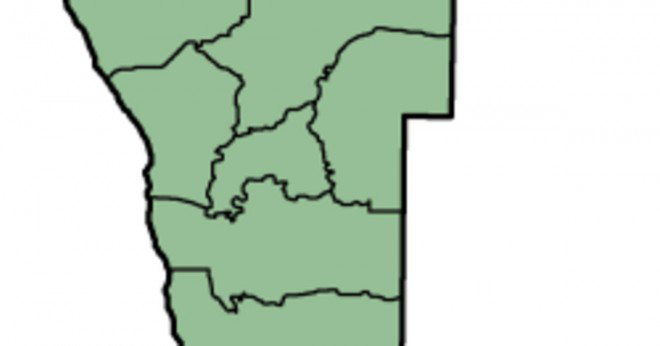 Vad är området i Namibia i kvadratkilometer?