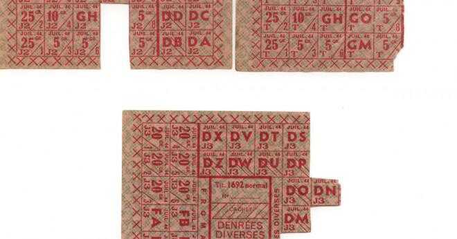 Vad är värdet av 2: a världskriget ransoneringskort med alla oanvända frimärken intakt?
