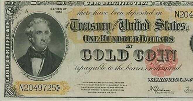 Vad är en 1922 femtio dollar guld certifikat värde på banken?