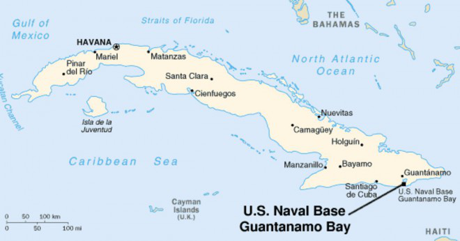 Vad var amerikanska marinbasen på Kuba under det spansk-amerikanska kriget?