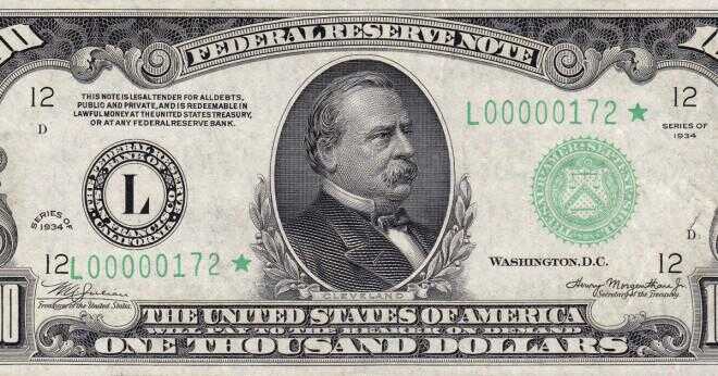 Hur ser en US 1000 dollar bill ut?