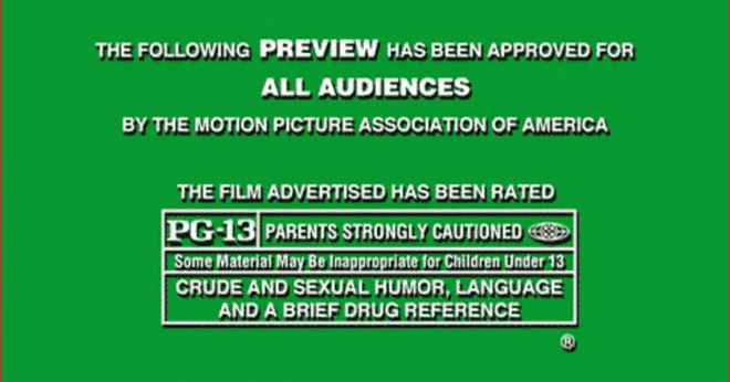 Vilket datum var den första filmen PG-13 fått filmen sett i en teater?